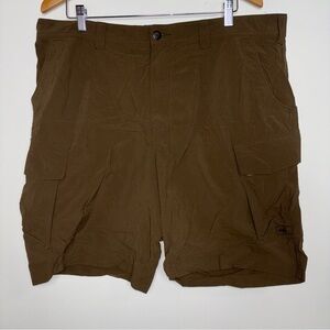 REI Mens XXL Brown Cargo Shorts Hiking Nylon Gorpcore